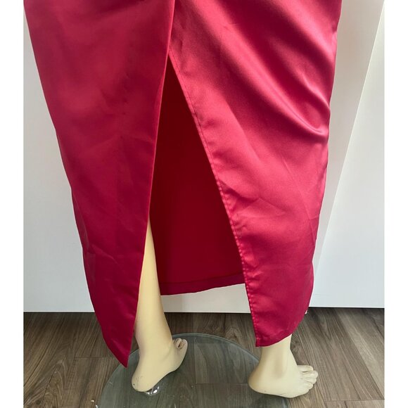 1990s Jessica McClintock Dress, Size 6, Hot Pink Sheath Dress - Picture 4 of 9